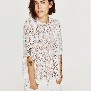 Zara White Lace Top